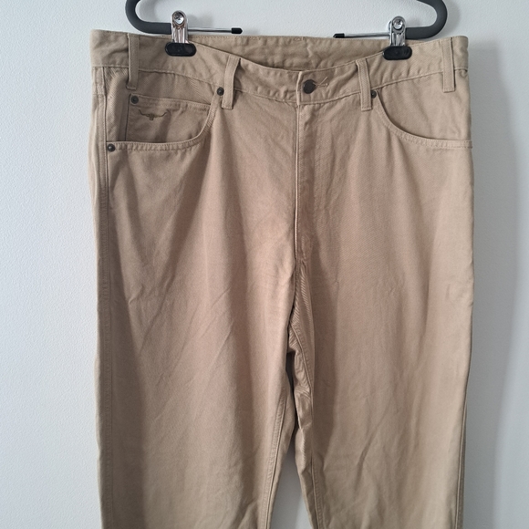 RM Williams Mens light Tan Cotton core straight leg high rise Trousers Size 38R - Picture 4 of 16